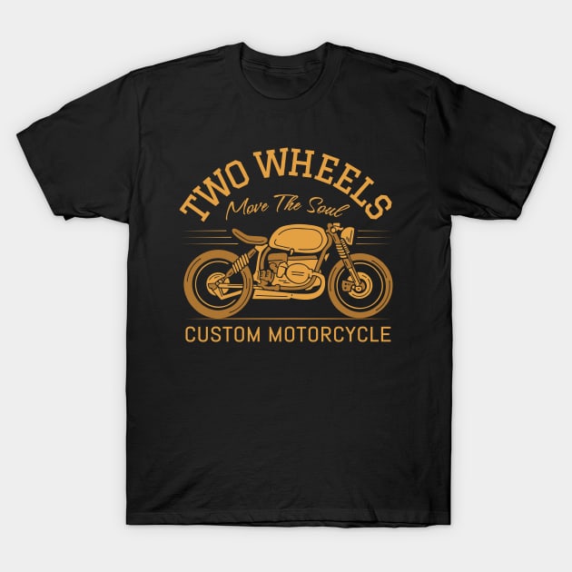 Two wheels motorcycle retro design T-Shirt by noorshine